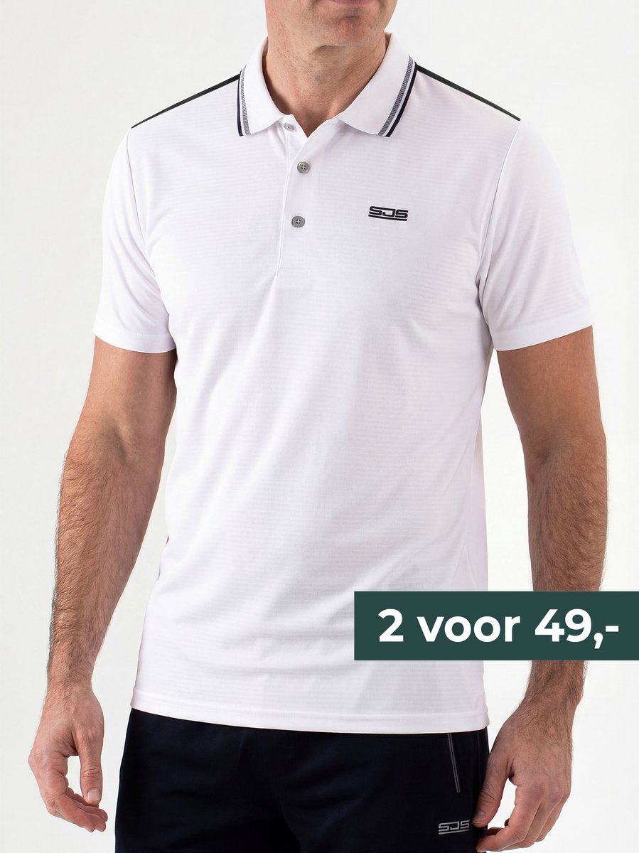 Sjeng Sports TORINO Poloshirt Mannen - Tennis Polo's Mannen - Real White - Maat: S - 100% polyester