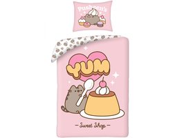 Pusheen dekbedovertrek Yum Roze 140 x 200 cm Katoen