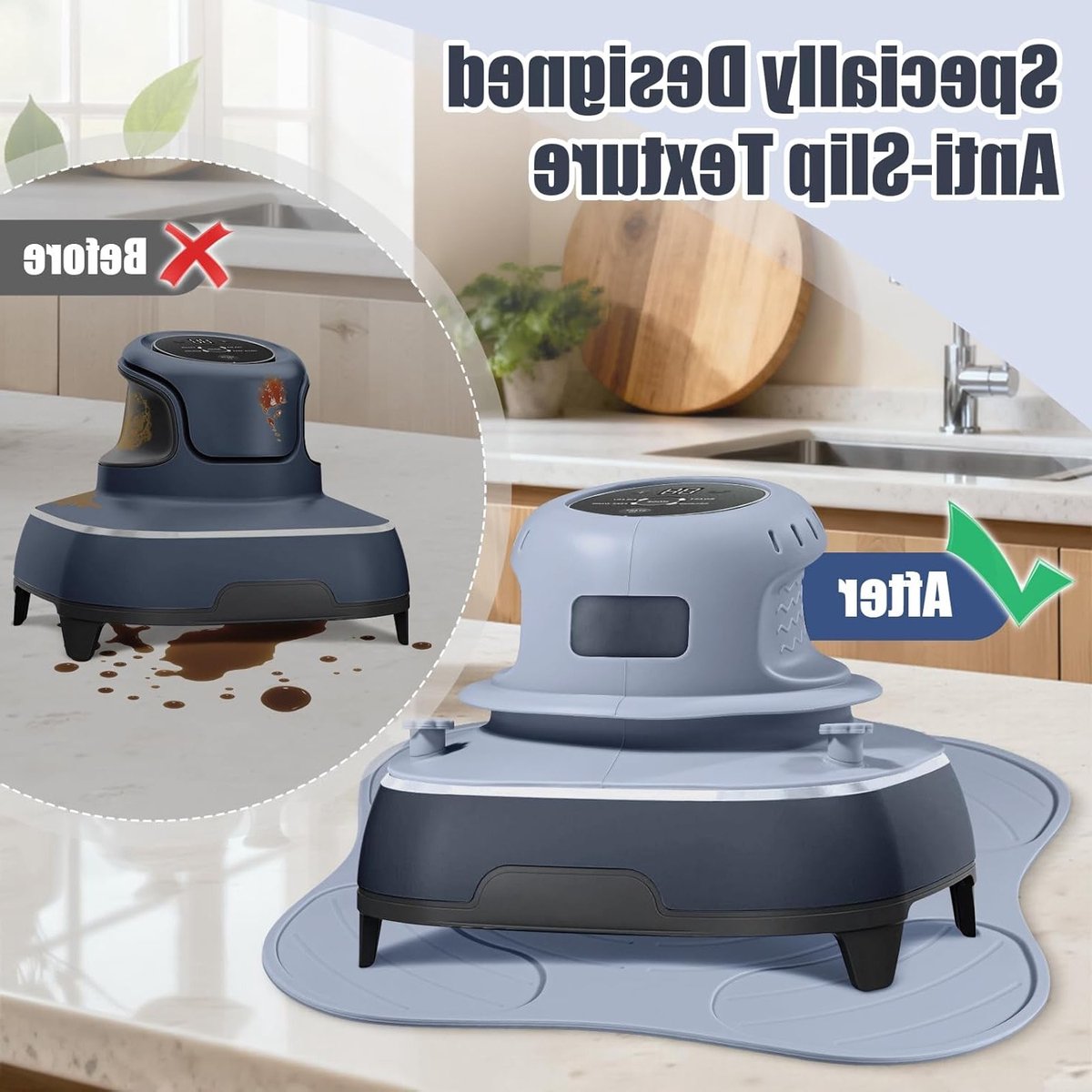 Beschermhoes en Kabel Organizer voor Air Fryer met Siliconen Warmtebestendige Mat - Antislip Ondergrond voor Keukenaccessoires
