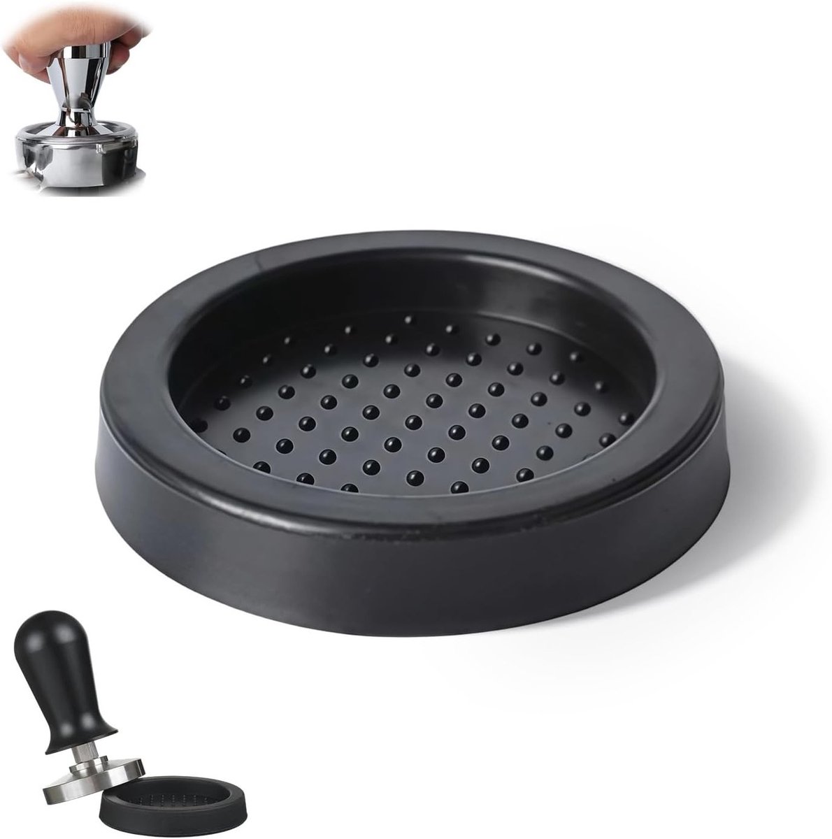 Hoge kwaliteit tamping mat voor espresso, 60 mm binnen diameter, antislip silicone mat - perfect voor barista werkstations, koffiebars en eenvoudig schoon te maken