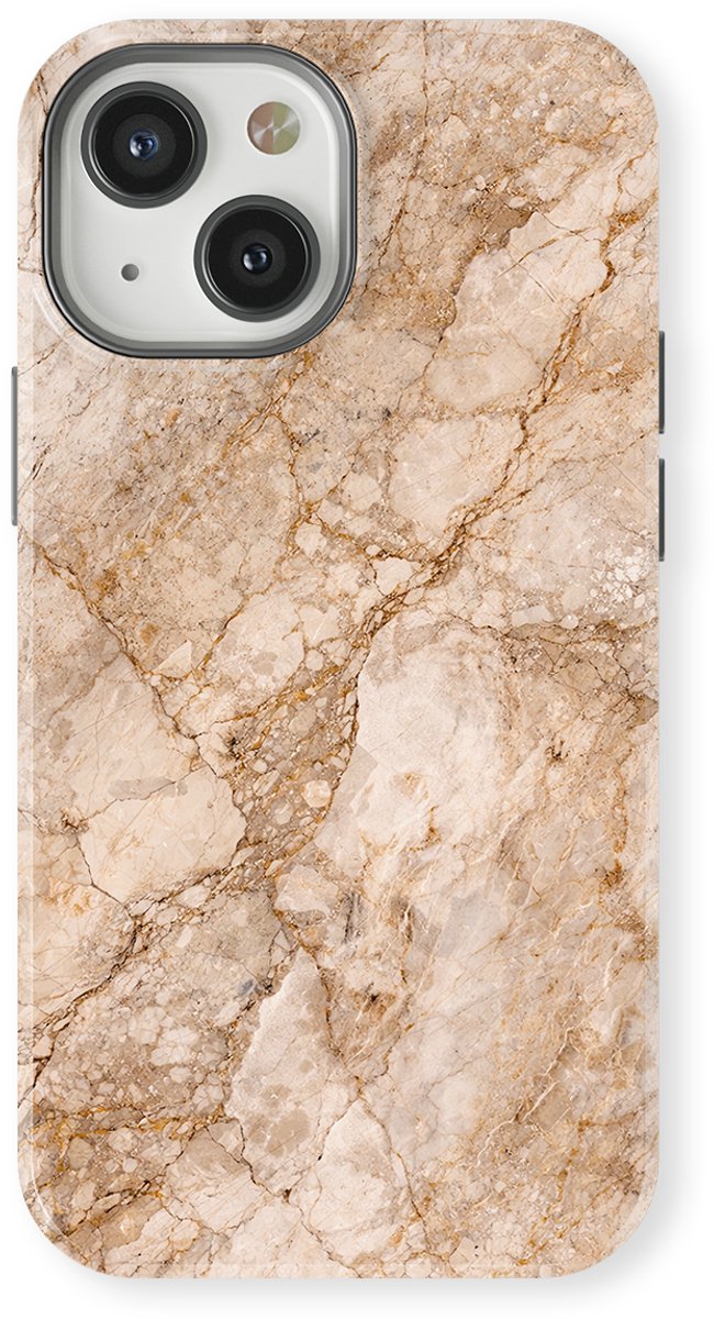 DripCase Hoesje geschikt voor iPhone 13 Mini Marmer | Marble Moods | Magnetisch Opladen | 2-in-1 Ontwerp | Luxe Marmeren Case geschikt voor iPhone 13 Mini Champagne Marble
