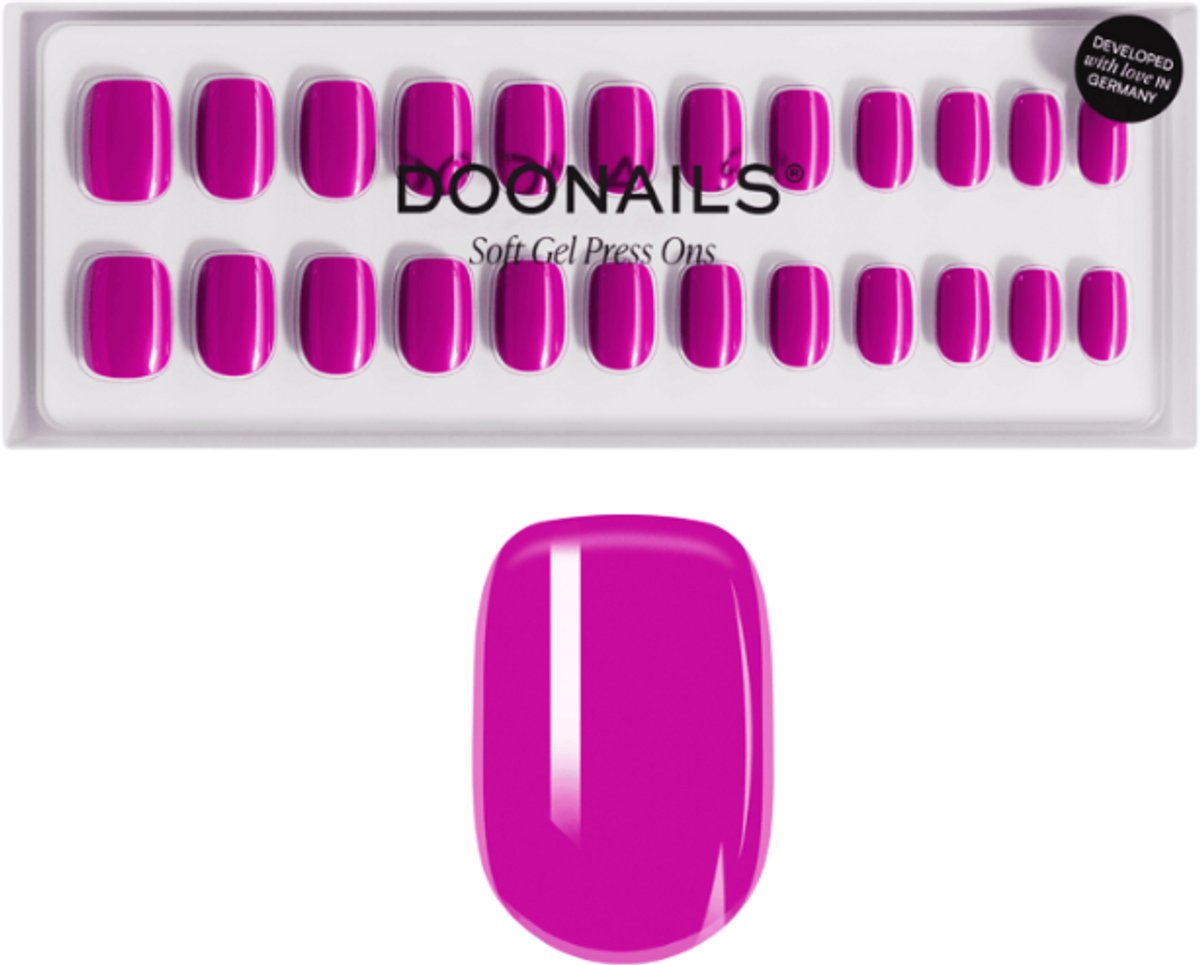 Doonails - Soft Gel Press Ons - Dragonfruit Extra Short Square