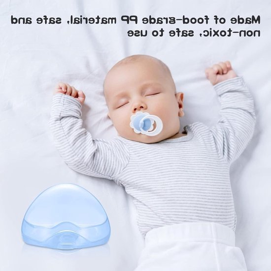 Babyfopspeenbox Set - 6 Transparante Houders met Koordjes en Vingerborstel - BPA-vrij Voedselkwaliteit Plastic - Geschikt voor Vaatwasser en Sterilisatie — afbeelding 3