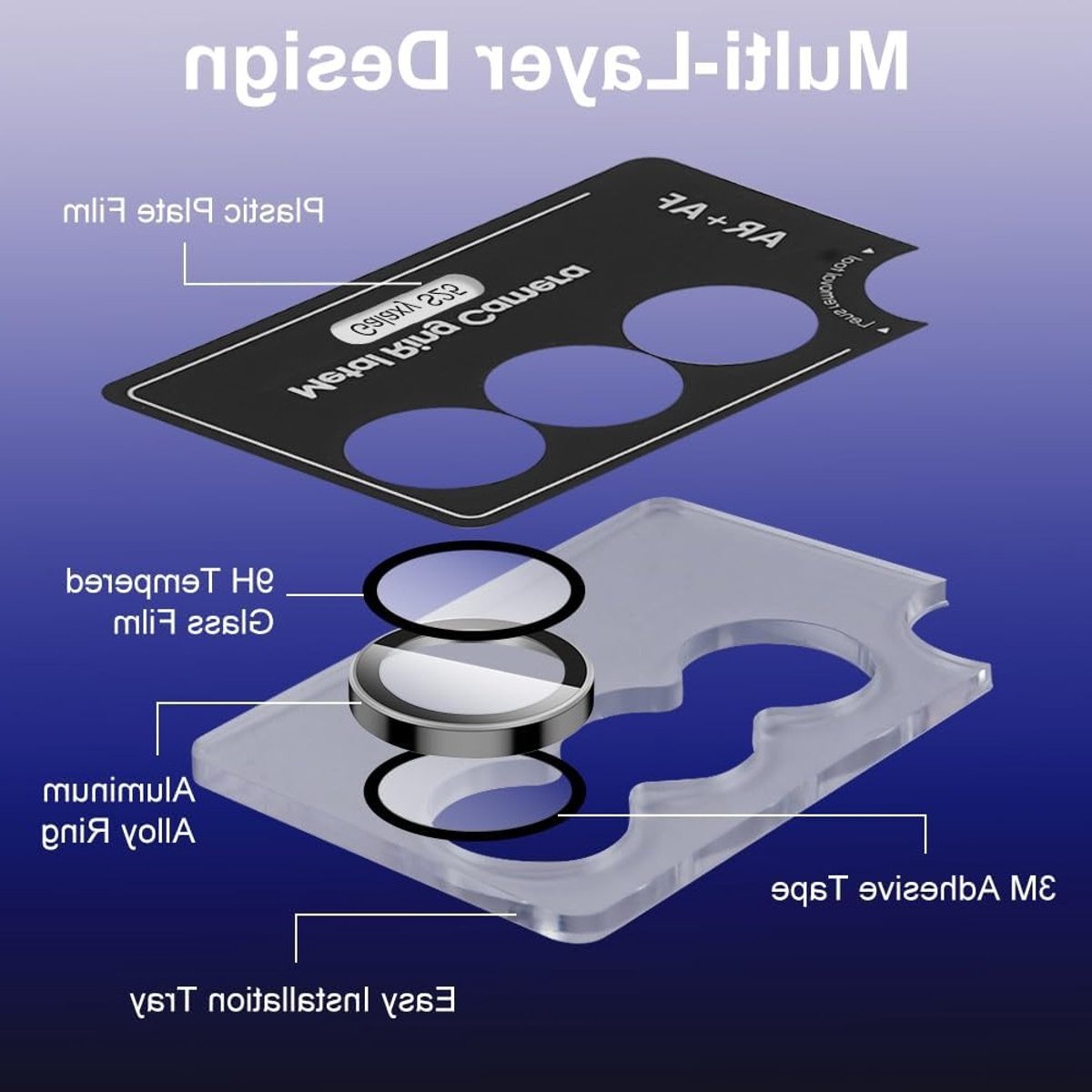 Set van 2 Camera Protectors voor Samsung Galaxy S25 Ultra - 9H Hardheid, HD Krasbestendig, Tempered Glass Lensbescherming met Metaalring (Titanium Grijs)