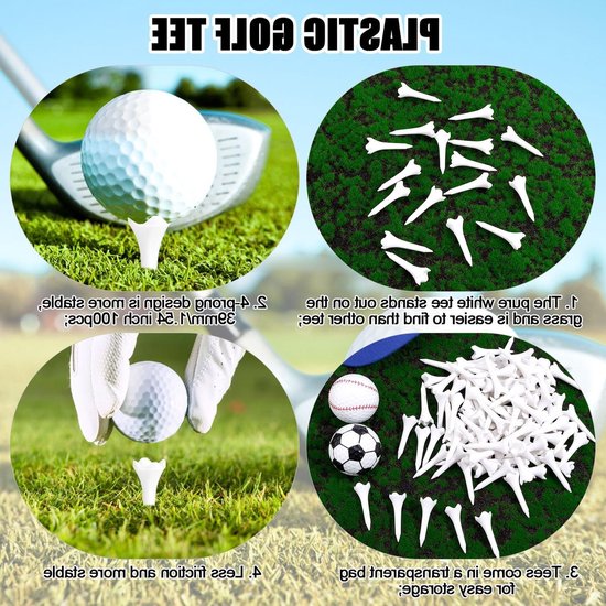 100 Stuks Hoge Zichtbaarheid Golftees van 3,8 cm voor Training en Driving Range - Ideaal voor IJzers en Par-3's, Duurzaam en Lichtgewicht Golfaccessoires — afbeelding 2