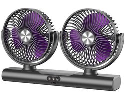 Ventilatoren-Duo Tafelventilator met LED Verlichting - Dubbele Kop Luchtcirculator - Automatische Oscillatie - Wandventilator en Bureauventilator 2-in-1 - USB Oplaadbaar - Ultra Stil voor Slaapkamer en Kantoor