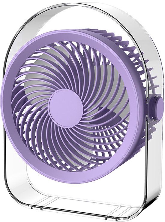 USB tafelventilator fluisterstil 20dB, 330° draaibaar, oplaadbaar, compact, stil voor slaapkamer en kantoor