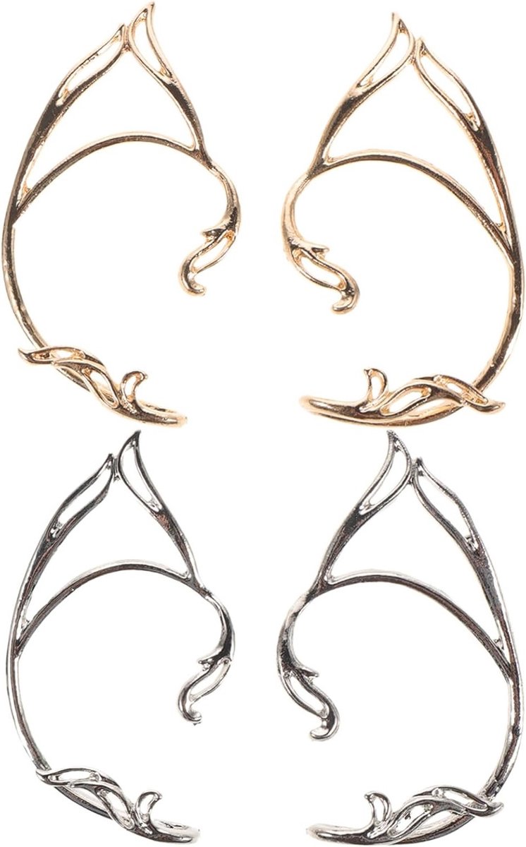 2 paar elfenoortjes oorclips voor meisjes, elfenoortjes oorhangers, kostuumaccessoires voor bruiloften en feesten