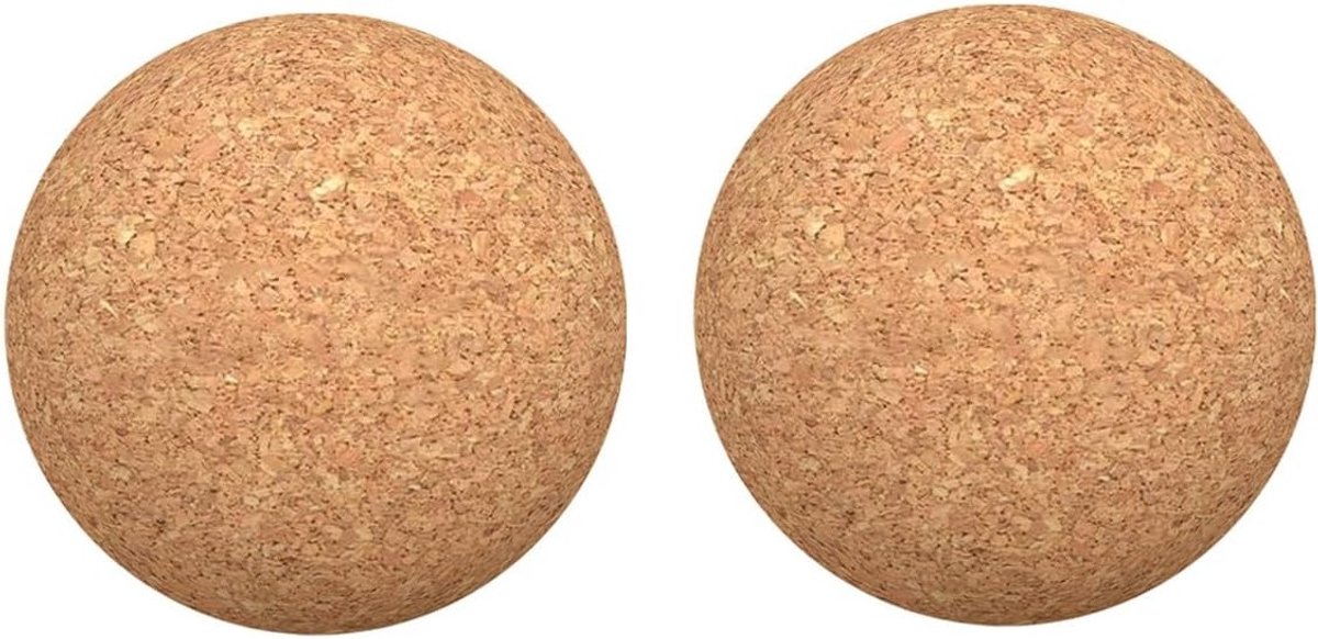 2 Stuks Kork Massageballen voor Trigger Point Therapie, Spierontspanning en Diepe Ontspanning van Spierknopen