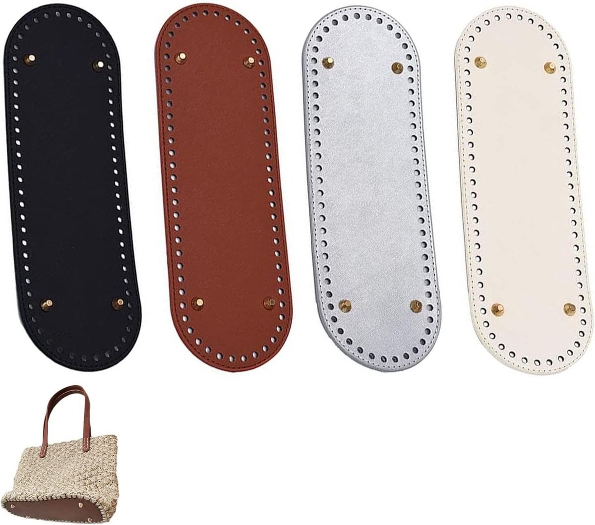 4 Stuks Haak Tas Bodem (30 x 10 cm) voor DIY Schoudertassen, Knutselaccessoires en Breiwerk
