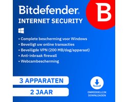 Bitdefender Internet Security - 24 maanden/3 apparaten - Nederlands - Windows download