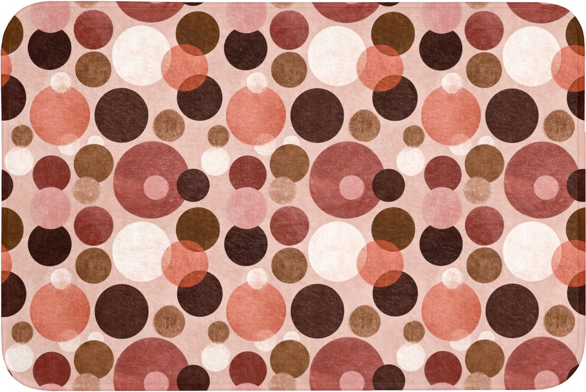 WC mat 90x60 cm - Antislip - Cirkels - Modern - Kleurrijk - Toiletmat - Vloermat - Douchem