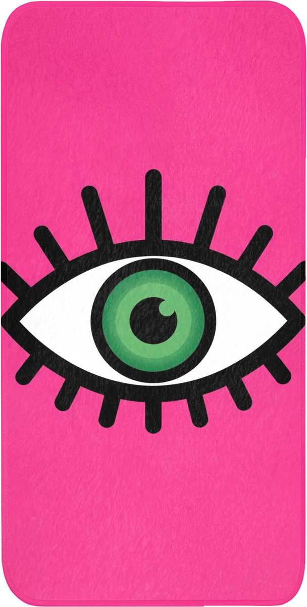 Badmat 60x120 cm - Antislip - Minimalistisch - Oog - Roze - Badmatten voor badkamer - Badkamermat - Douchemat - Badkamer mat