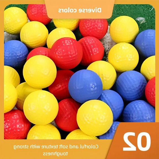Kleurige Golfballen van Foam Rubber voor Training, Geschikt voor Kinderen en Volwassenen, 16 Stuks voor Thuis en Tuin Gebruik — afbeelding 2