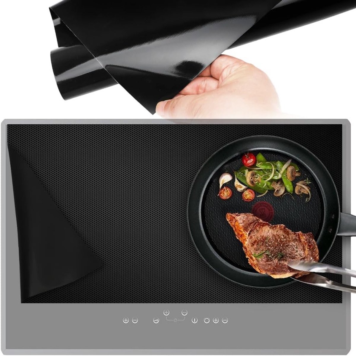 Grote silicone beschermmat voor inductiekookplaat 78x52 cm Hittebestendig antislip en veelzijdig gebruik