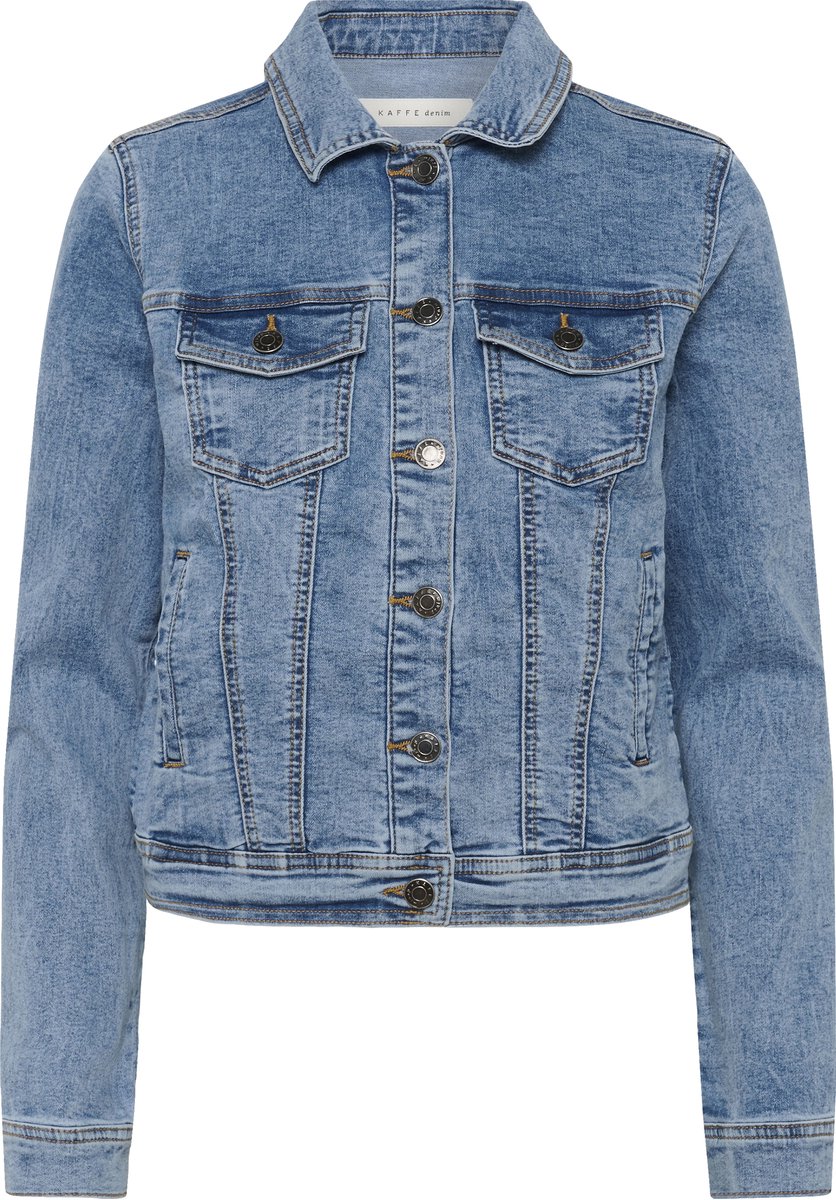 Kaffe KAvilma Denim Jacket Dames Jas - Washed Blue Denim