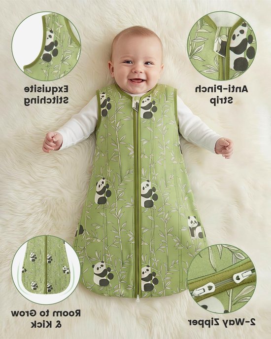 Baby Slaapzak 1.5 1.0, 0.5 Tog Dubbele Laag met 50 g Vulling, Katoenen Slaapzak als Draagbare Dekentje voor Baby's van 0-24 Maanden van Merkloos — afbeelding 3