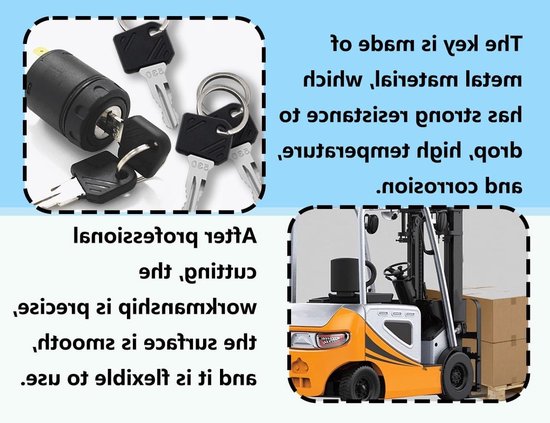 Ignition key set - 5 contact keys - 1 key chain - forklift truck compatible with He-li - forklift compatible with Lin-de 702 801 802 503 530 - voor reserve sleutels van Merkloos	 — afbeelding 2