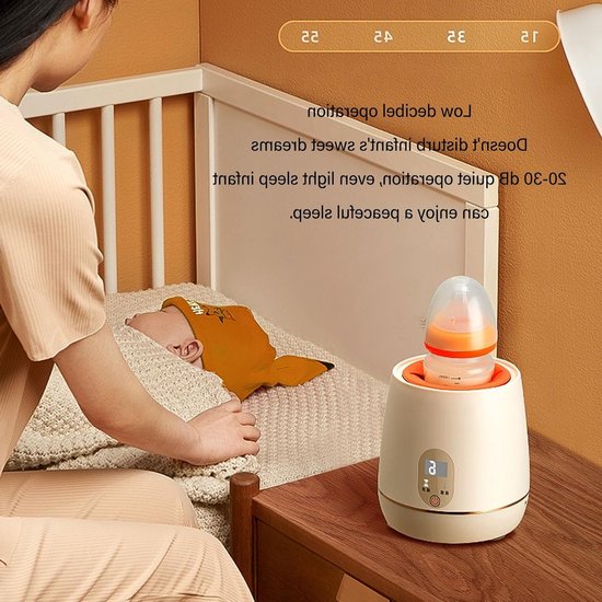 Automatische Melkflessenwarmer met Melkpoedermengfunctie en Zuigflesshaker - Handig Draagbaar Design voor Babymelkverwarming - Zuigelingenvoeding Verwarmer met 1500mAh - Makkelijk op te Bergen — afbeelding 4
