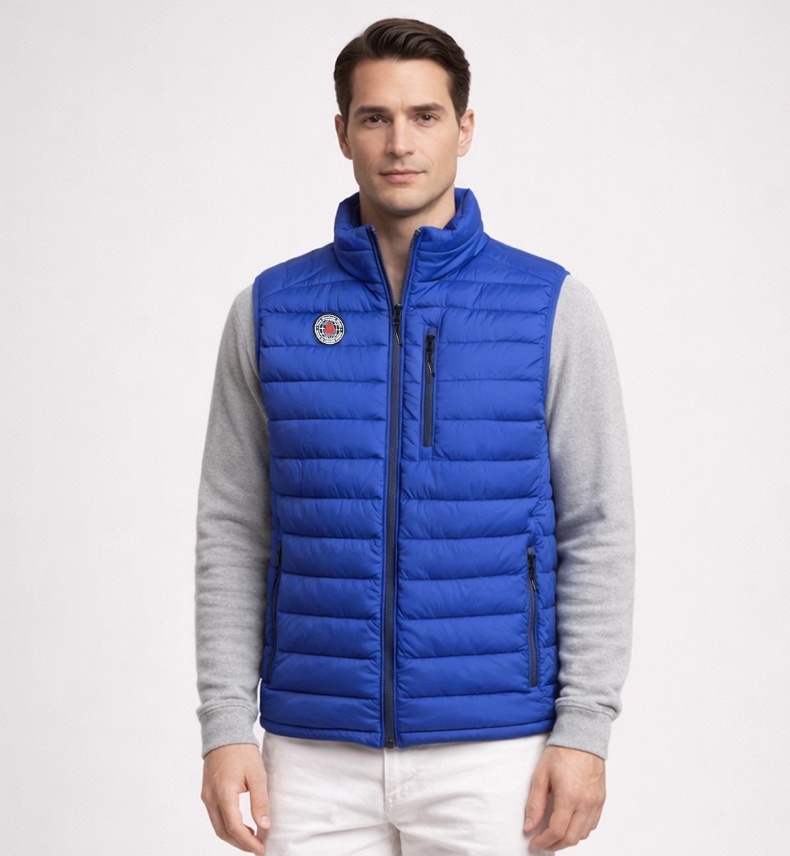 Lizzard Sports Heren Bodywarmer Bluestone Lichtgewicht Gewatteerd met Rits & Borstzak LZ-KT-105 Keytag Edition Blauw