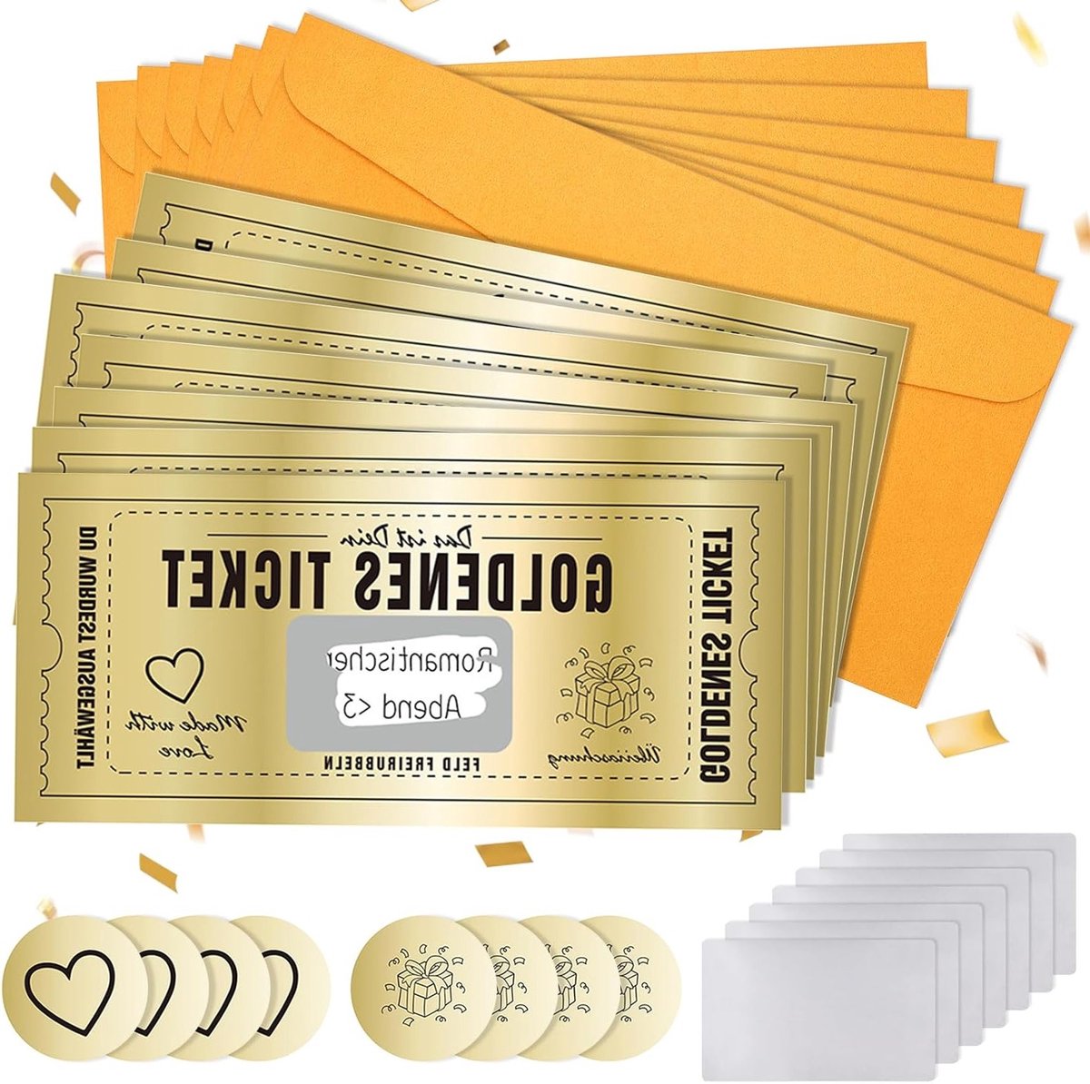 Gouden Cadeaukaart met Kraskaarten voor Verjaardag, Moeder, Vriendin en Kind - 7 Stuks Scratchless Wensvoucher