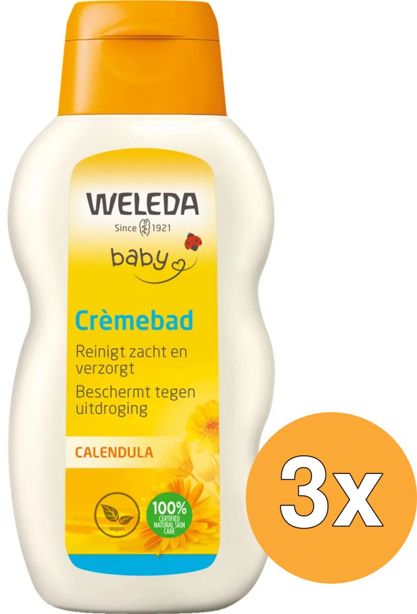 3x WELEDA Calendula baby cremebad (200 ml)