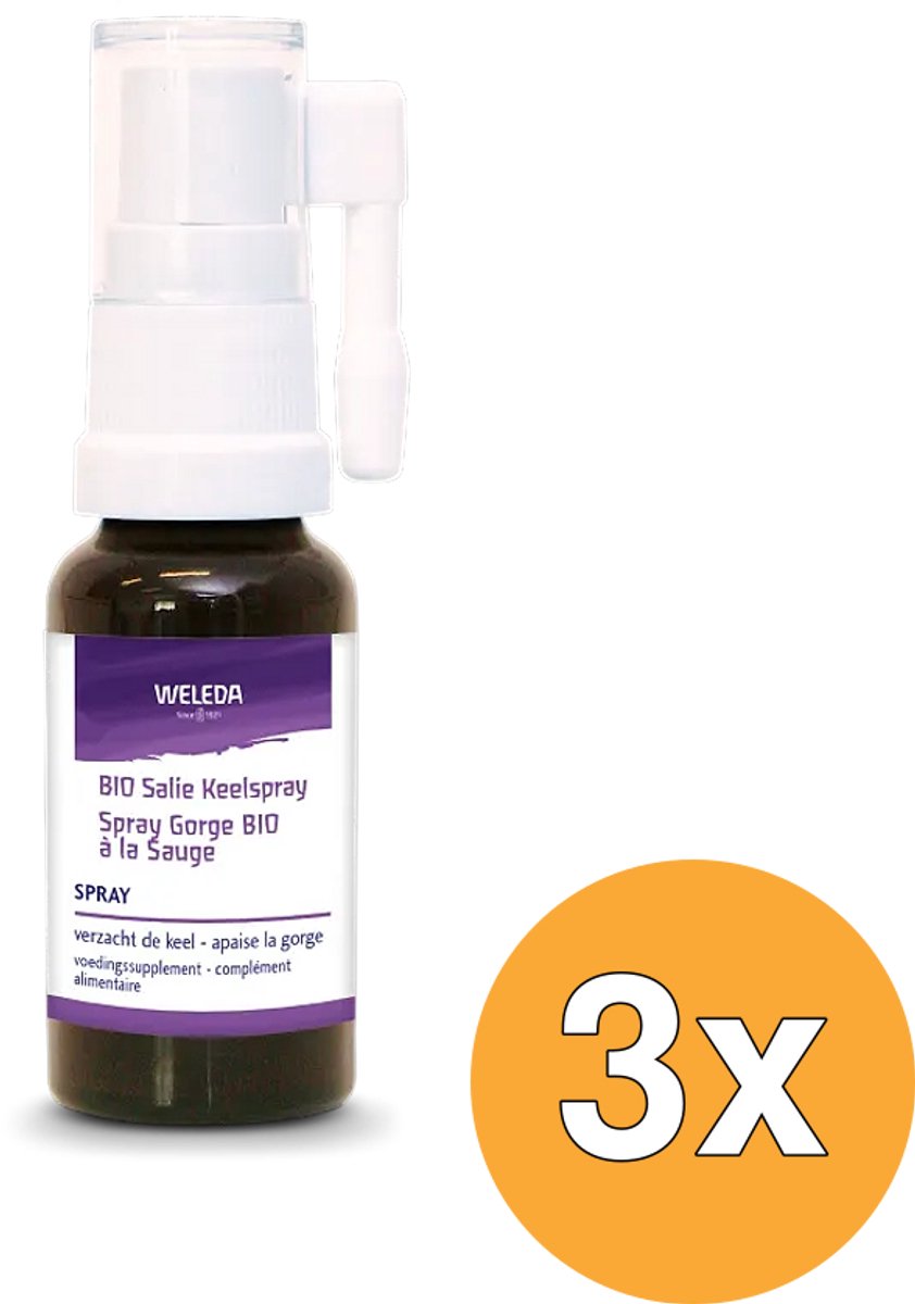 3x WELEDA Salie keelspray bio (20 ml)