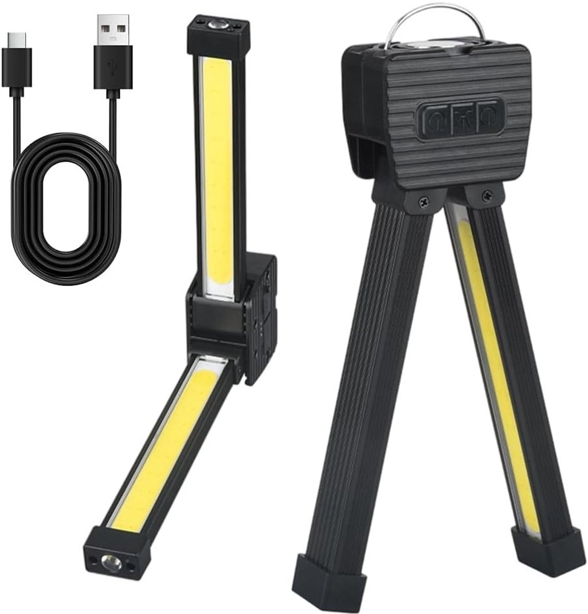Waterdichte Draagbare Fitnesslamp voor Buiten, 180 Graden Vouwbare LED Lamp met Haak voor Tuin en Sportactiviteiten
