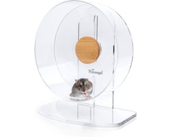 Stil Hamsterloopwiel met Dubbele Lager voor Dwerghamsters, Gerbils en Kleine Dieren - Acryl Design voor Geluidloos Bewegen