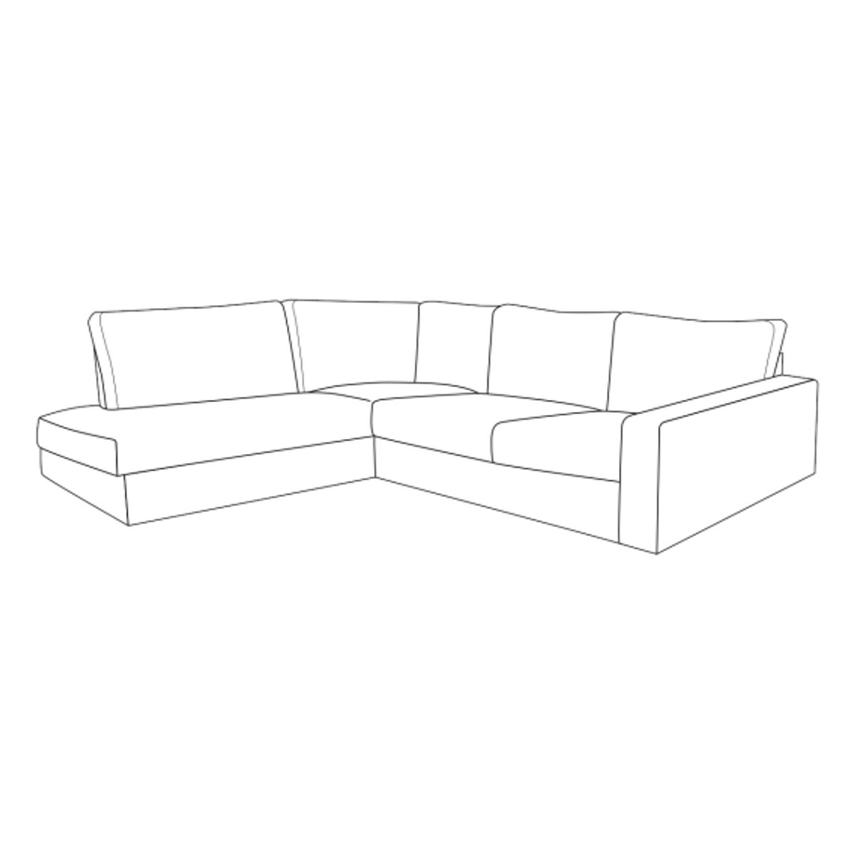 PEPP Interiors UNO hoekbank met ottoman links - stof Modesto 492 off-white - 296x217x82 cm