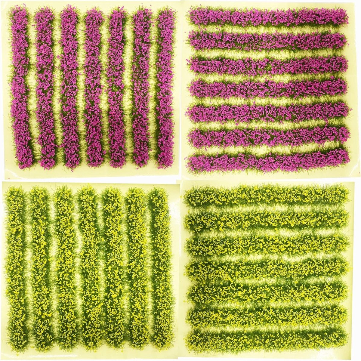 3mm Static Grass Tuft voor Modelbouw - Terrain Kit met Resin Miniatuurstruiken, Gras en Penseel voor Spoorweglandschappen