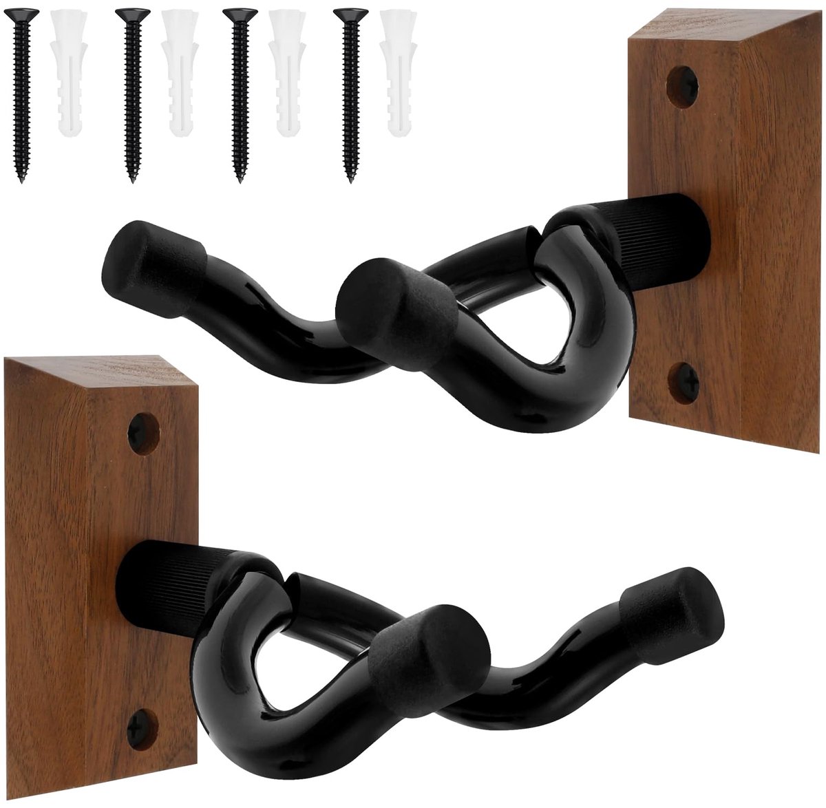 carmdering - Gitaarhouder - wandhouder set van 2 - verstelbare zachte pads - antislip U-vorm - voor gitaar, bas en banjo