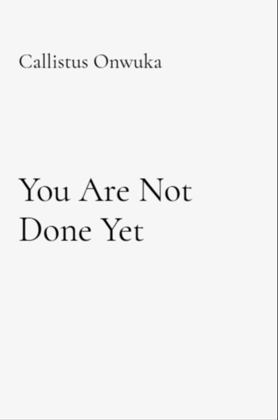 You Are Not Done Yet - cover