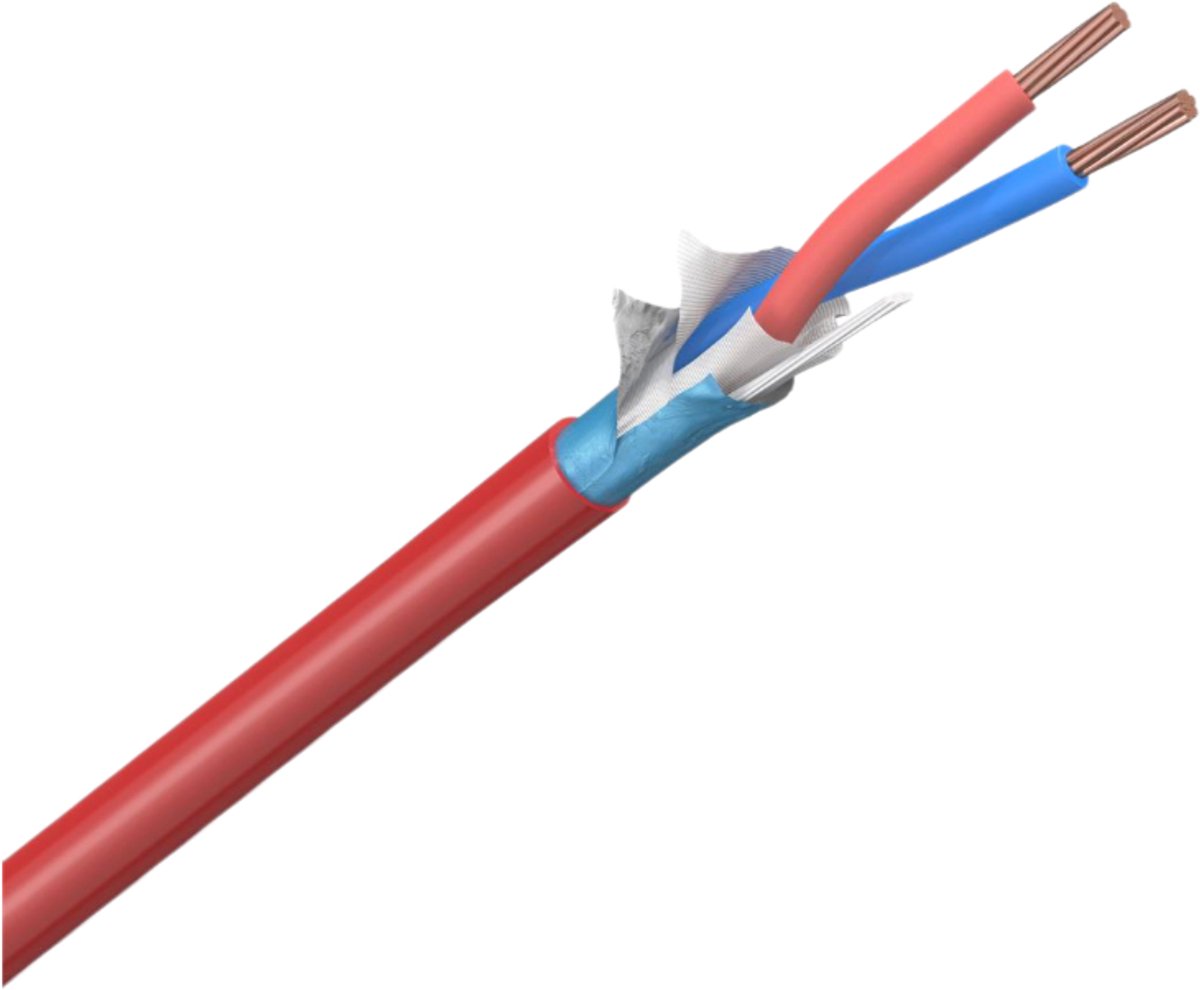Dynamic brandmeldkabel halogeenvrij 1x2x1.5mm² E60 rood per rol 100 meter