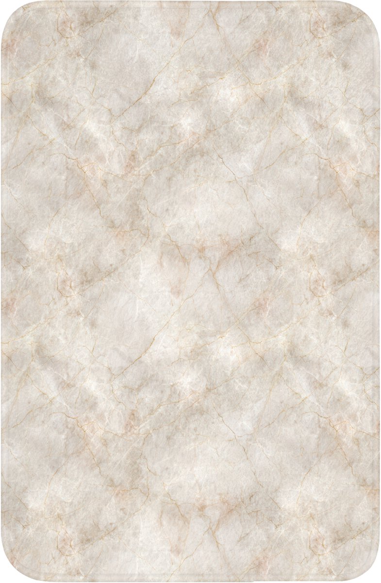 WC mat 40x60 cm - Antislip - Lichtbeige - Goudbruine Nerven - Marmer - Toiletmat - Vloerma