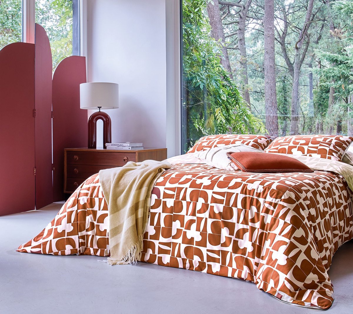 Blanc Des Vosges dekbedovertrek Craft Terra Cota 260x240 cm