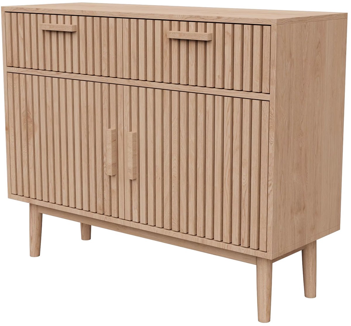 VIEMAE Dressoir - Opbergkast - Opbergkast met deuren - Ladekast - Kast met lades en deuren - Modern - 100x35x80cmcm - Licht eiken