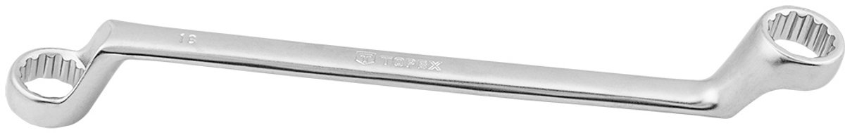 Topex - Gebogen Ringsleutel - 16 x 17 mm - Chroom-vanadiumstaal