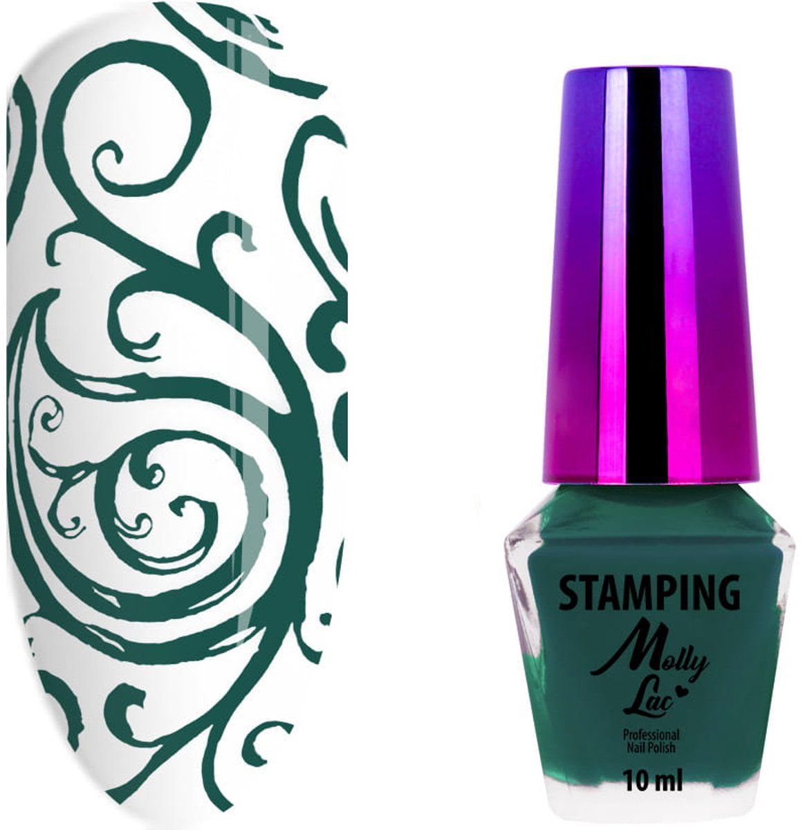 MollyLac Serie - Nagellak voor Stempelen - Groen - 10ml - Nr 8