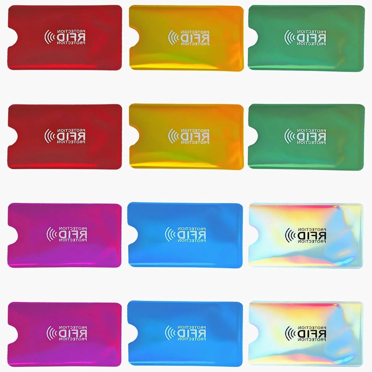 12 Stuks RFID Blocking Kaarthoezen, Bescherming tegen Diefstal, Hard Plastic Beschermhoes voor Creditcards, Kleurige Kaartbeschermers