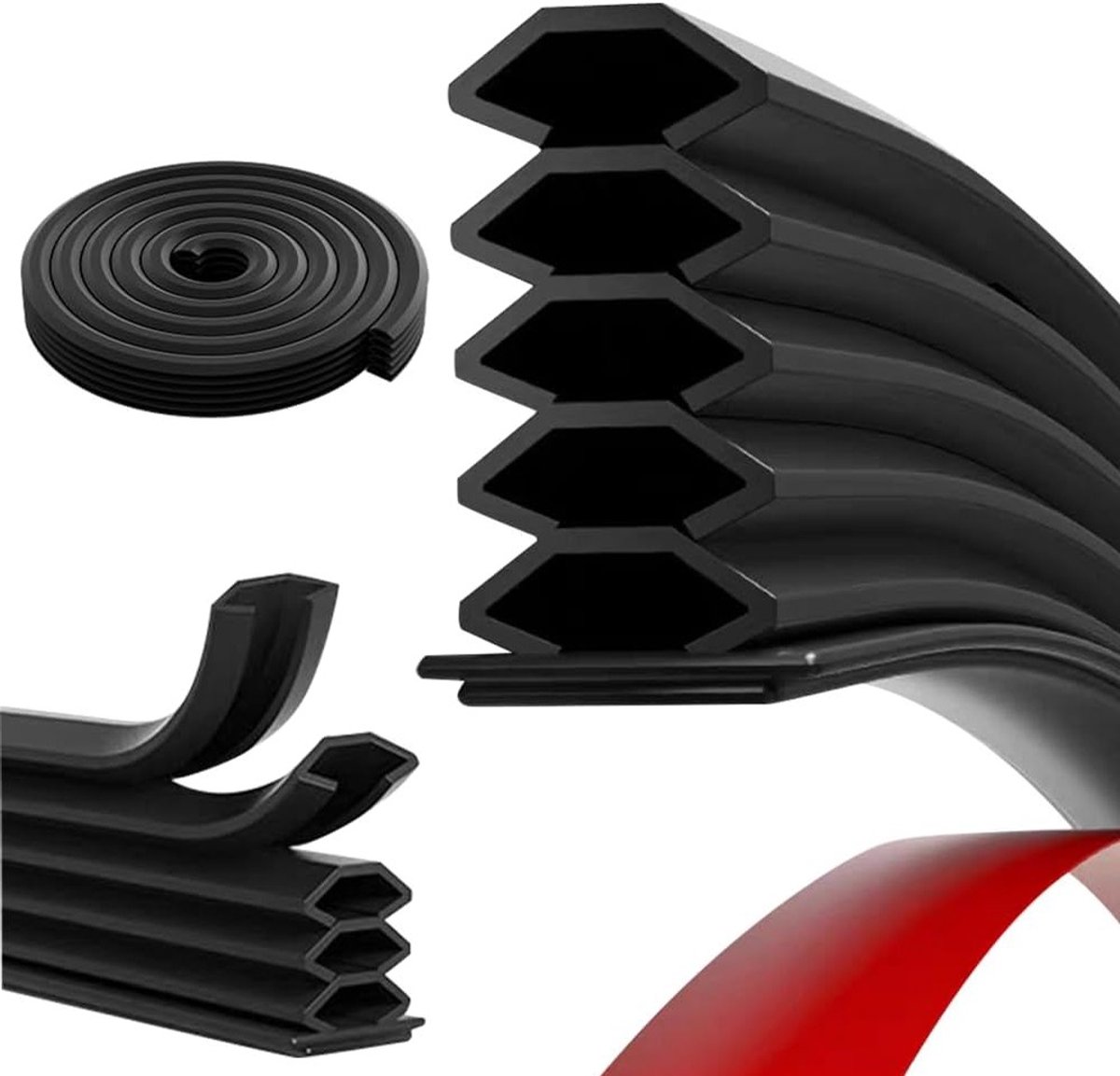 Dikte van 10mm x 15mm Zwart Lijmafdichtingstape voor Geluiddicht, Waterdicht en Tochtwerend Gebruik, 6 meter Lang