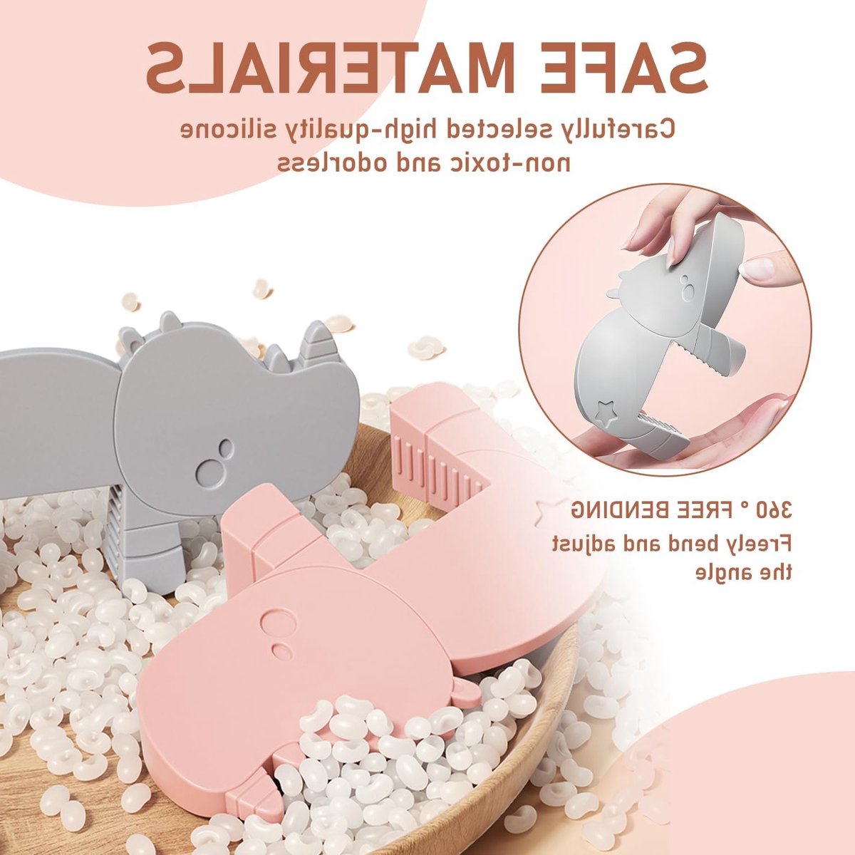 Schattige Anti-slip Deurstopper in Cartoonvorm - Flexibele Wedge voor Raam en Deur, Ideaal voor Babyveiligheid en Effectieve Deurblokkering (Roze/1 stuk)