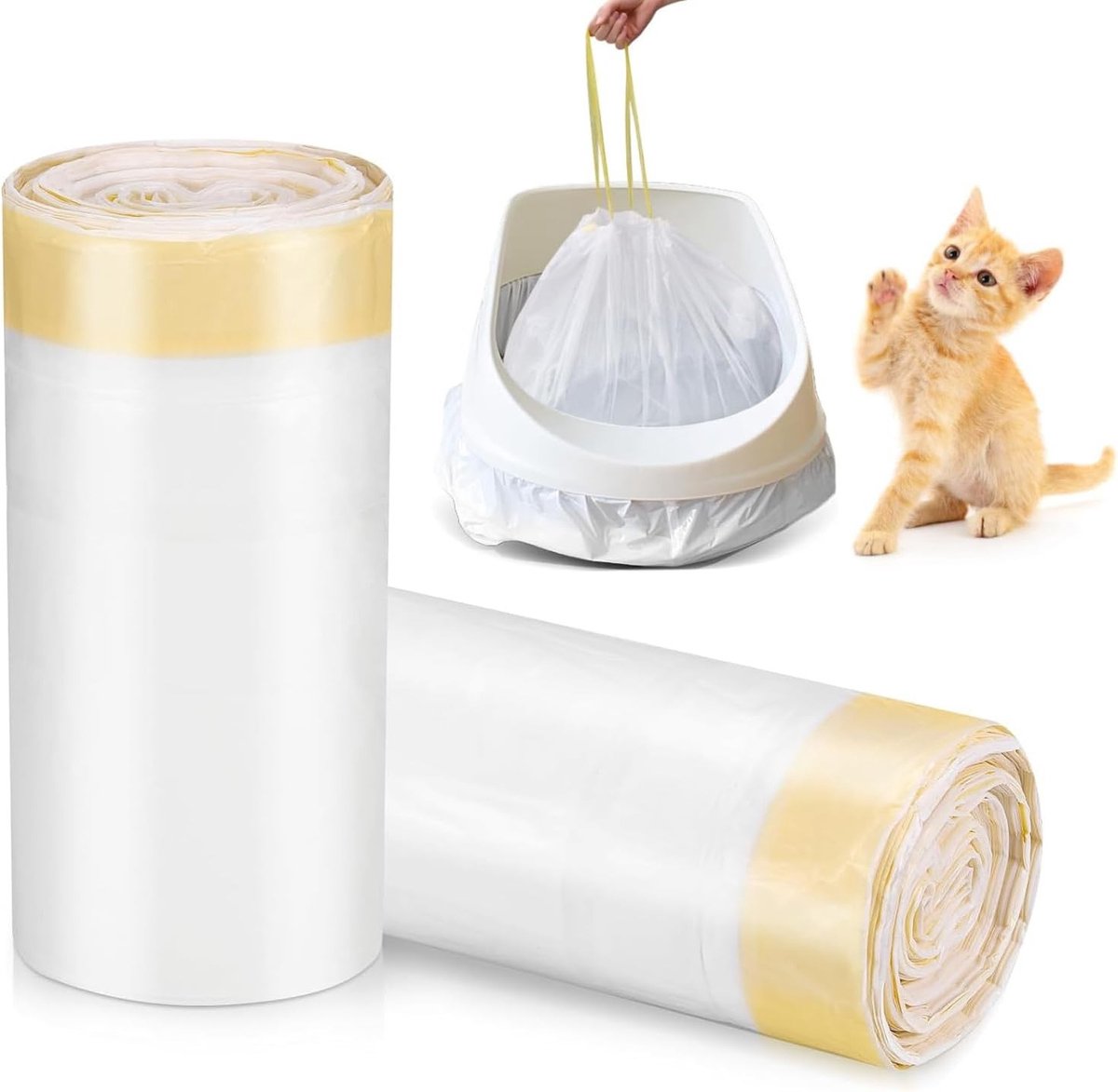 40 XL Kattenbakzakken 79 x 45 cm - Scheurbestendige Zakken voor Huiskatten, Gemakkelijk te Gebruiken en Milieuvriendelijk