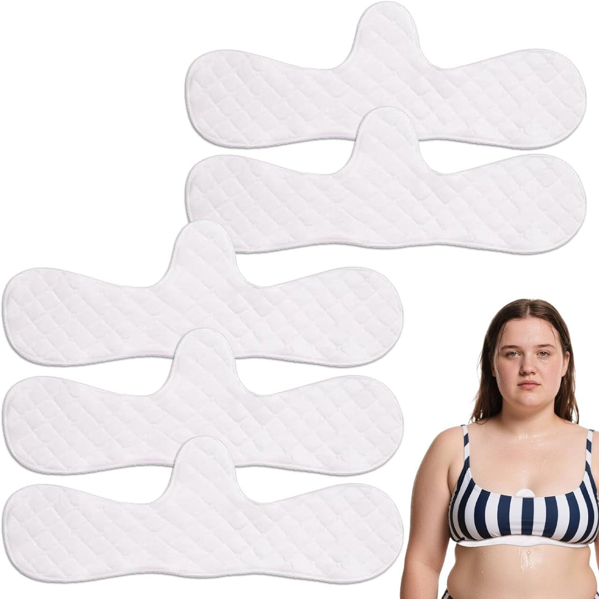Herbruikbare Katoenen Borstpads - 5 Stuks Wasbare Zweetabsorberende Inleggers voor Dames - Comfortabele Medium en Large Maten voor Dagelijks Gebruik