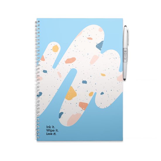 MOYU Uitwisbaar Notitieboek A4 - Rocky Ice - Hardcover - Multifunctionele pagina’s - Inclusief uitwisbare pen, penhouder en wisdoekje