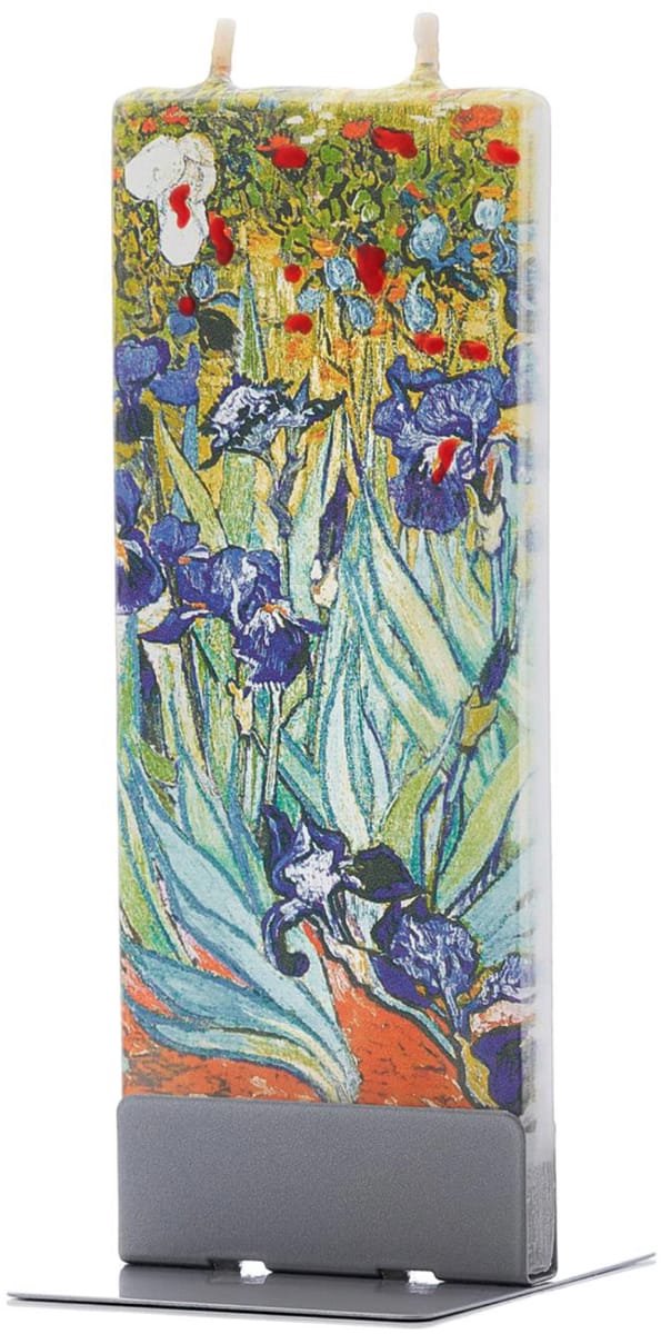 Vincent van Gogh - Irissen | FLATYZ platte kaars – uniek handbeschilderd cadeau