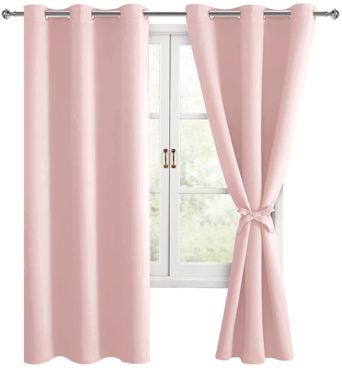 Jhubersproducts - Verduisteringsgordijnen - Oogjes - Set van 2 - Blush Roze - Privacy en Comfort - Moderne Woonruimtes - 106 x 160 cm