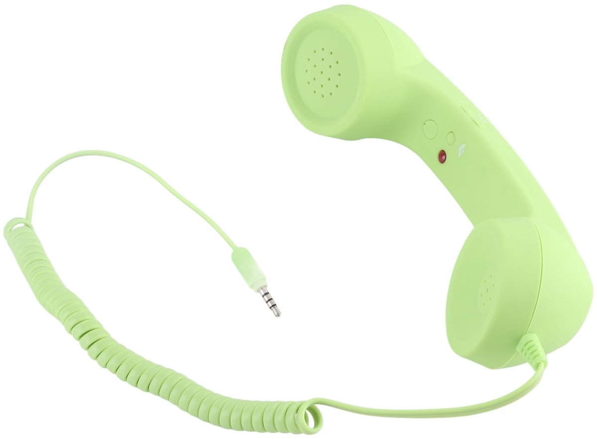 Dailygoods - Retro Telefoonhoorn - Mobiele Telefoon Ontvanger - Hoog Volume - Groen - USB-handset - Geschikt voor Mobiele Telefoons
