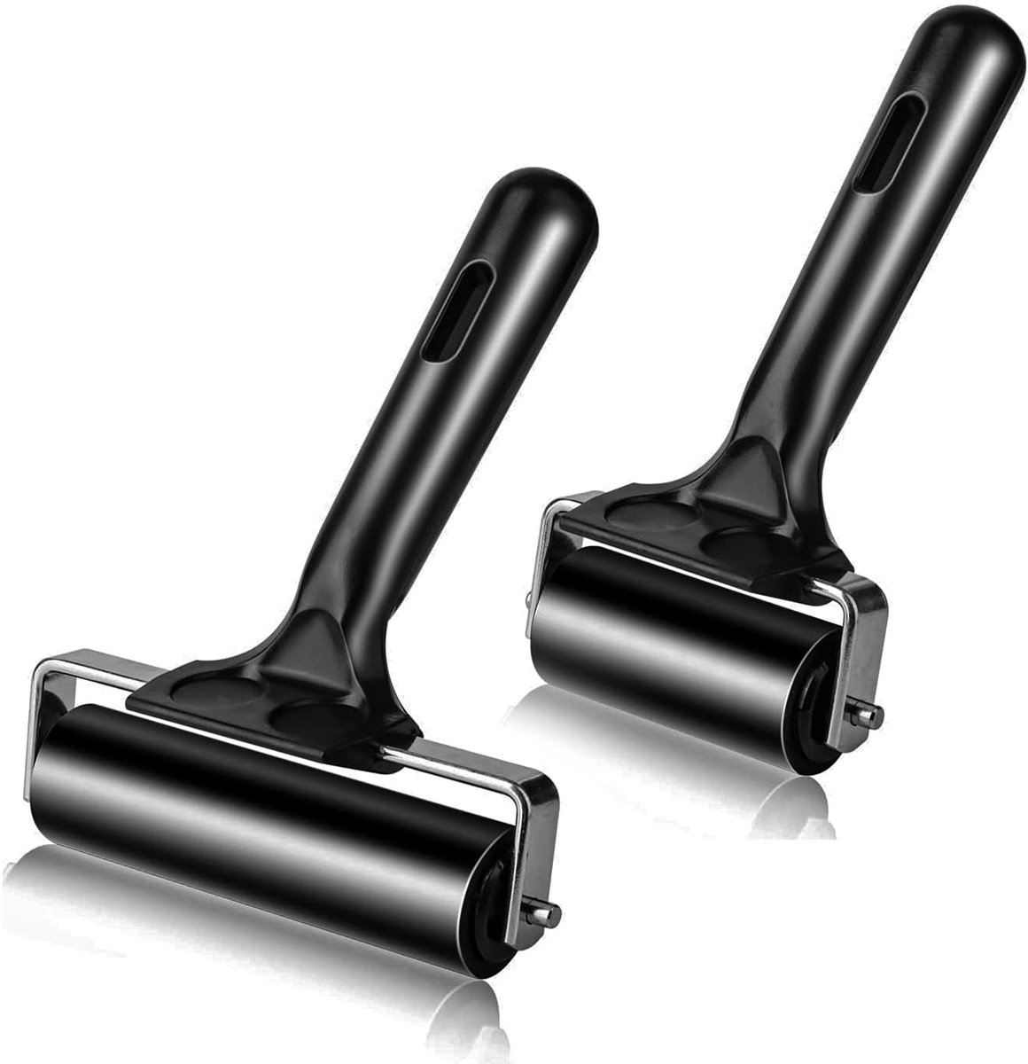 Zeynomax - Rubber Brayer Roller - Aandrukroller - 12 Stuks - 6cm/10cm - Handwerk - Voor Linoprinten Blokprinten Stempelen