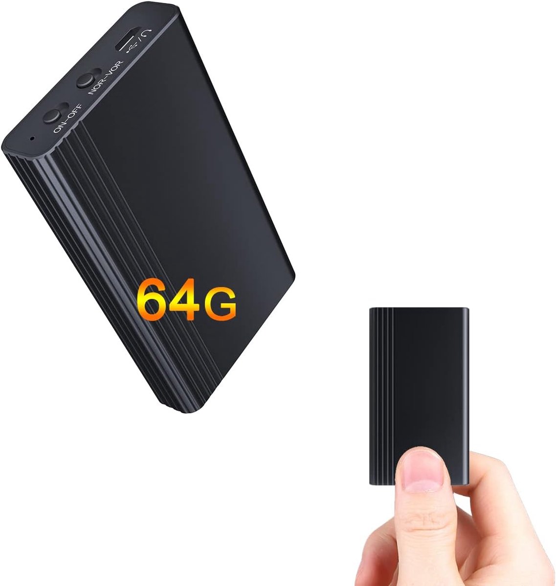 64 GB ingebouwde magneet dicteerapparaat mini, 2000 uur opslagcapaciteit, continue opname voor 12 dagen, opnameapparaat digitaal, voice recorder